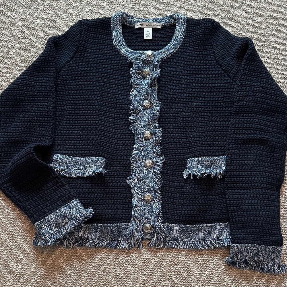 Autumn Cashmere Blue Knit Cardigan XS
